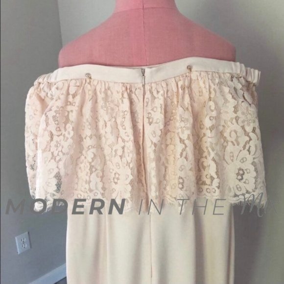 BHLDN Theia Mila Jumpsuit in Ballet Slipper Pink Size 8 EUC - Picture 5 of 7